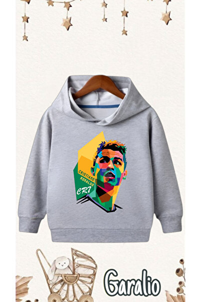 Garalio CRİSTİANO RONALDO CR7 BASKILI KAPÜŞONLU ÇOCUK SWEATSHİRT