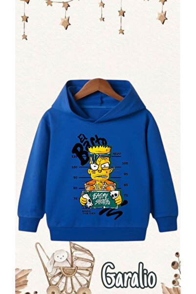 Garalio سويت شيرت أطفال بغطاء للرأس مطبوع عليه EL BARTO SIMPSON