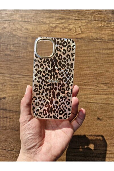 Store ıphone 12 uyumlu ıphone 12 pro uyumlu leopar desenlı yuzuk detaylı kılıf