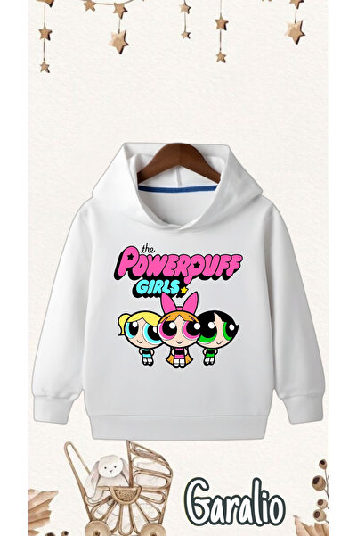 Garalio سويت شيرت بقلنسوة مطبوع للأطفال من POWERPUFF GIRL