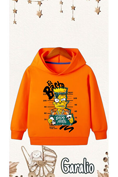 Garalio El Barto Simpson Printed Hooded Children's Sweatshirt