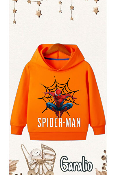 Garalio سويت شيرت بغطاء للرأس مطبوع عليه SPIDER MAN للأطفال