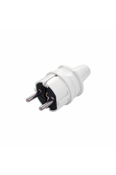 VİKO White Male Plug - Grounded