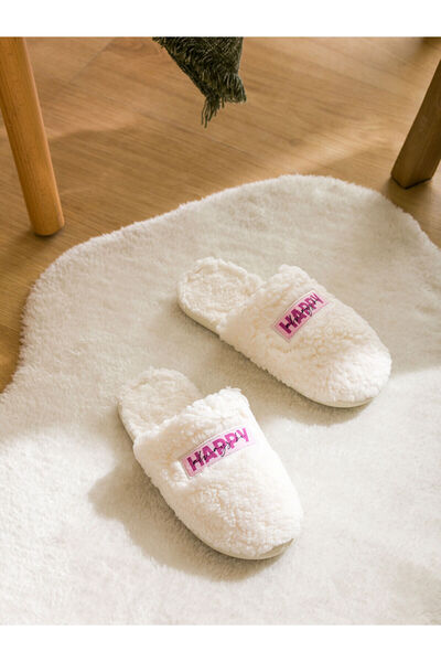 LC Waikiki Lw - Women's House Slippers with Text Embroidery