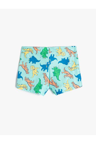 Koton Dinosaurier bedruckte Badeshorts mit Taillenband