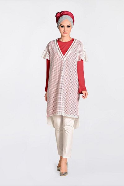 Alvina Διχτυωτό Grossen Stripe 2 τεμαχίων τουνίκ - 4378