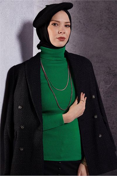TRENDTESETTÜR ΓΥΝΑΙΚΕΙΟ ΠΡΑΣΙΝΟ (BENETTON) ΠΛΕΚΤΟ ΠΟΥΛΟΒΟΥΛΑ T 6408