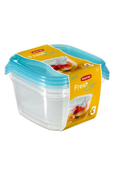 CURVER ,Food Storage,Fresh&Go,Set of 3 Pieces,with cover,1.2L