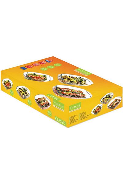 Termisil ,Borosilicate glass Ovenware,Set of 3 pcs,(1,4L+2,3L+3,6L),Suitable for all Stove And Oven.