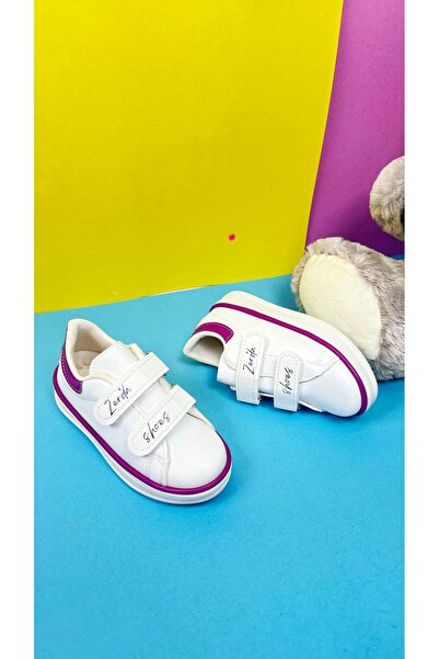 Nstil White Purple Men's Sneakers - Velcro Stitching, Thick Sole, Comfortable Lightweight 525Pf Sneakers