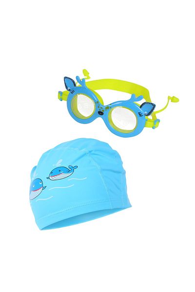 Endless High-Performance Swimming Cap and Goggles Combo Set=|Color: Black