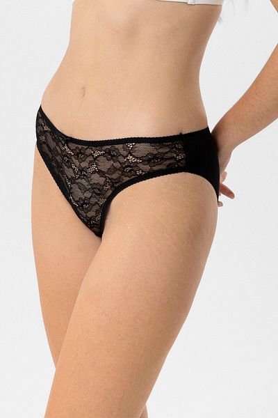 Pierre Cardin 2664 Μαύρο Δαντελένιο Μονό Σλιπ Εσωρούχο