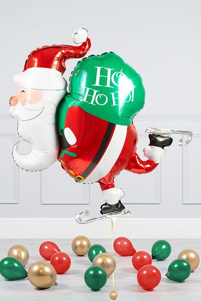 PEKSHOP Santa Balloon - Christmas Decoration Balloons Santa Balloon with Skates Gift