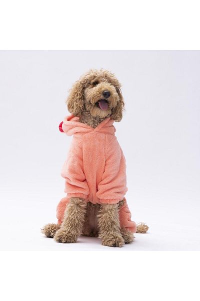 Pawstar Salmon Koala Medium and Large Breed Plush Jumpsuit Dog Jumpsuit Dog Outfit Cat Outfit
