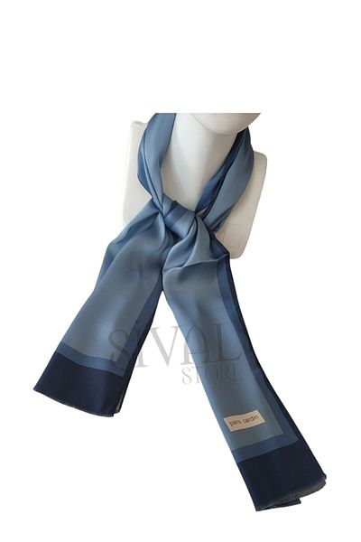Pierre Cardin Eșarfă de mătase albastră - Model 323