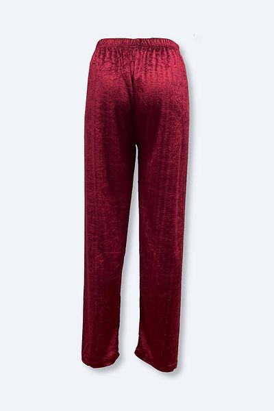 Pijamarket Soft Textured Pocketless Comfortable Velvet Sleepwear Bottoms
