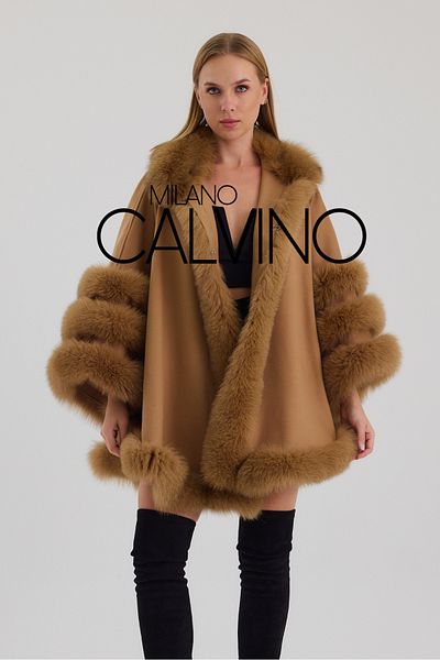 Milano Calvino Furry Cashmere Poncho