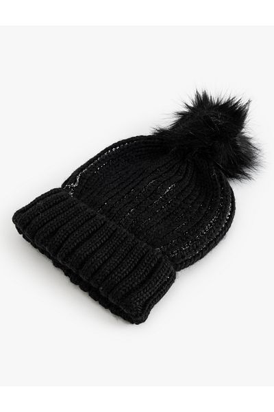 Koton Schwarze Baskenmütze für Damen 5WAK50026AA