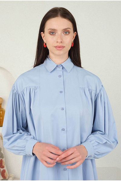 HEQA Cămașă adunată Robadan Baby Blue
