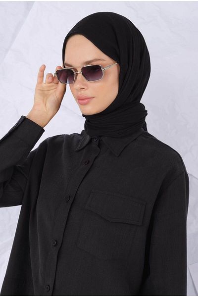 HEQA Şal din bumbac negru