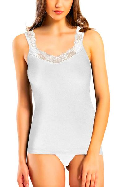 Pijamarket Ribbed Women's Undershirt with Lace Strap Report
