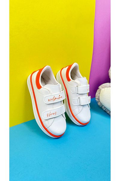 İmerShoes Ocazional Băieți Fete Copii Pantofi alb portocaliu Velcro Talpă groasă Pantofi sport ușori confortabili 525pf