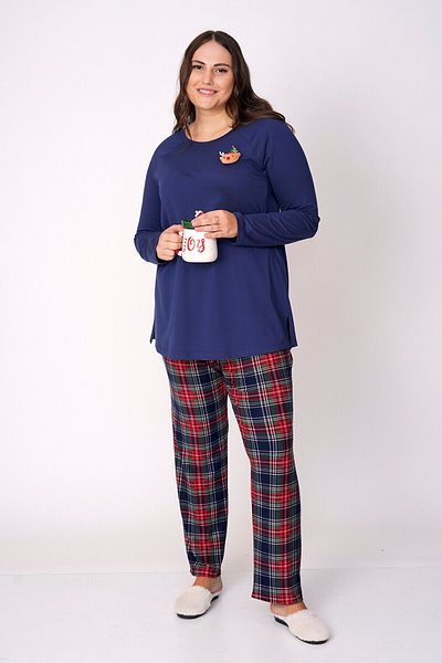 Büyük Moda Plaid Patterned Pajama Suit