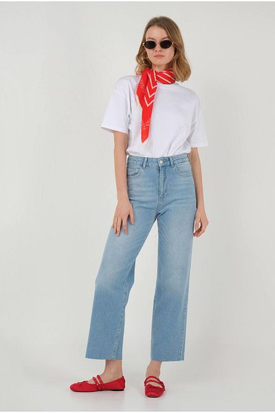HEQA Midi Palazzo Jean Ice Blue