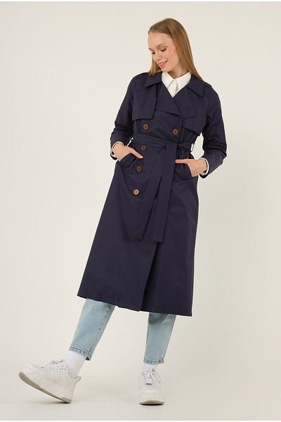 HEQA Past Trench Coat Dark Blue