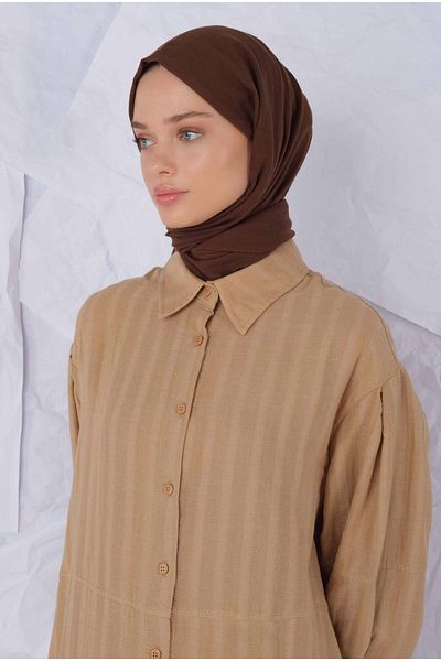 HEQA Dark Brown Cotton Shawl