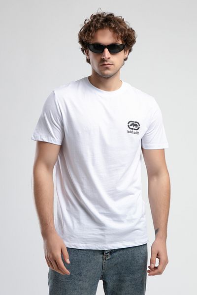 ECKO UNLTD Corinth White Crew Neck Printed Standard Fit Men's Tshirt