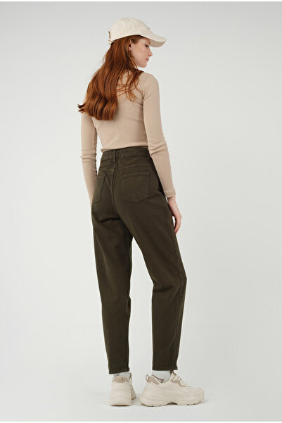 HEQA High Waist Balloon Jean Khaki