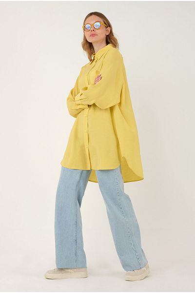 HEQA Cămașă modal cu mâneci raglan Galben pastel