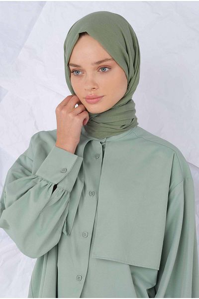 HEQA Dark Cotton Shawl - Çağla