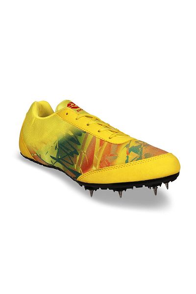 Nivia Zion Spikes Running Shoes (YELLOW, 2 UK/3 US/36 EU) | Breathable Mesh, Cushion, Lightweight