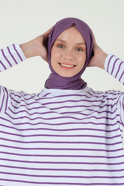 HEQA Şal natural Liliac închis