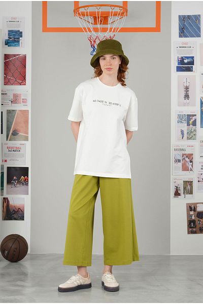 HEQA Tricou cu coordonate alb