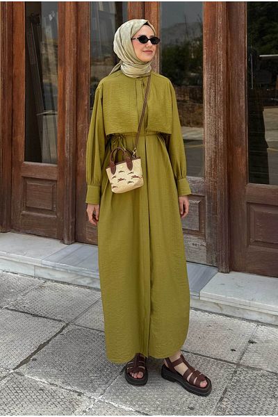 HEQA Rochie de vânt măsline