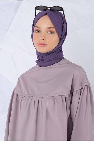 HEQA شال قطن بنفسجي