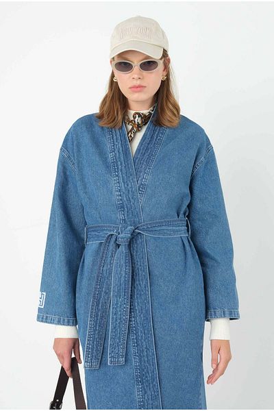 HEQA Kimono albastru din denim