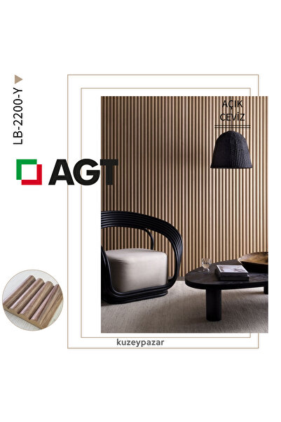İMBAŞ AGT Duvar Lambri Profili Lb 2200- AÇIK CEVİZ