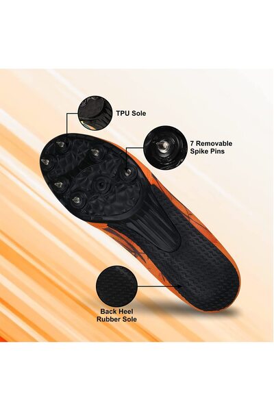 Nivia Zion Spikes Running Shoes (ORANGE, UK6/US7/EU40) | Comfortable, Breathable Mesh, Lightweight