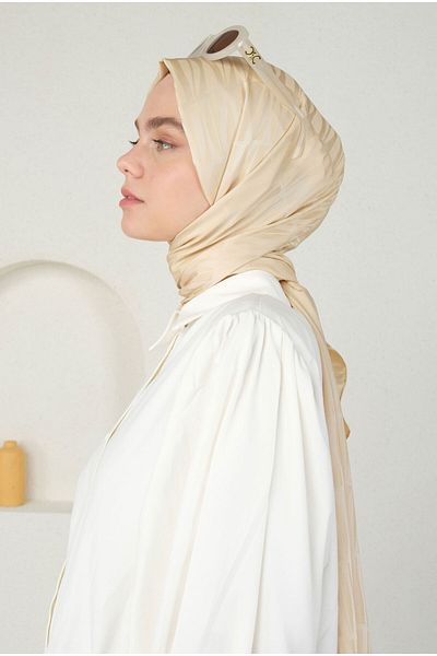 HEQA Şal jacquard cu model Jou de culoare nudă
