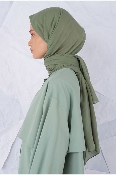 HEQA Dark Cotton Shawl - Çağla