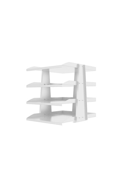 wugge Masa Üstü Evrak Rafı Metal Beyaz Perfore 4'lü Hareketli