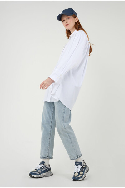 HEQA Poplin Gömlek Kısa Beyaz