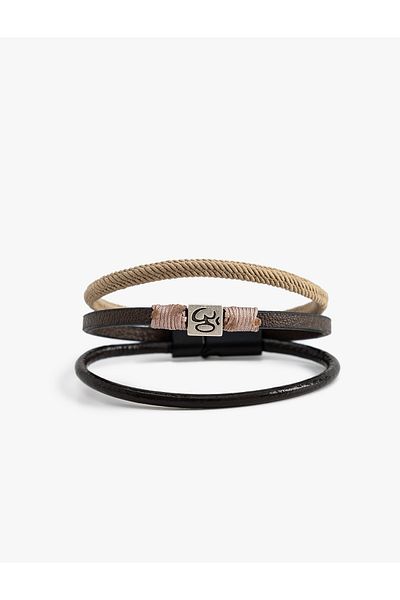 Koton 3-Row Bracelet with Metal Charm Detail
