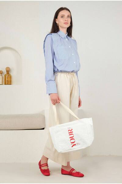 HEQA Baskılı Çanta Your Beyaz