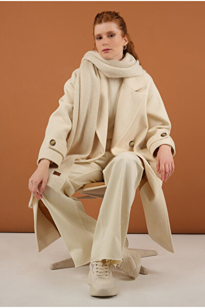 HEQA Kolu Apolet Detaylı Kaban Ekru