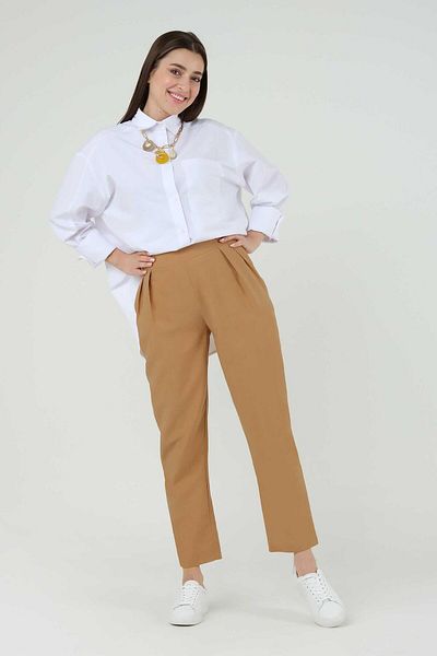 HEQA Soft Yellow Pleated Trousers